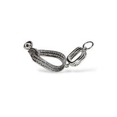 Zirkon Taşlı Gümüş İnci Klipsi