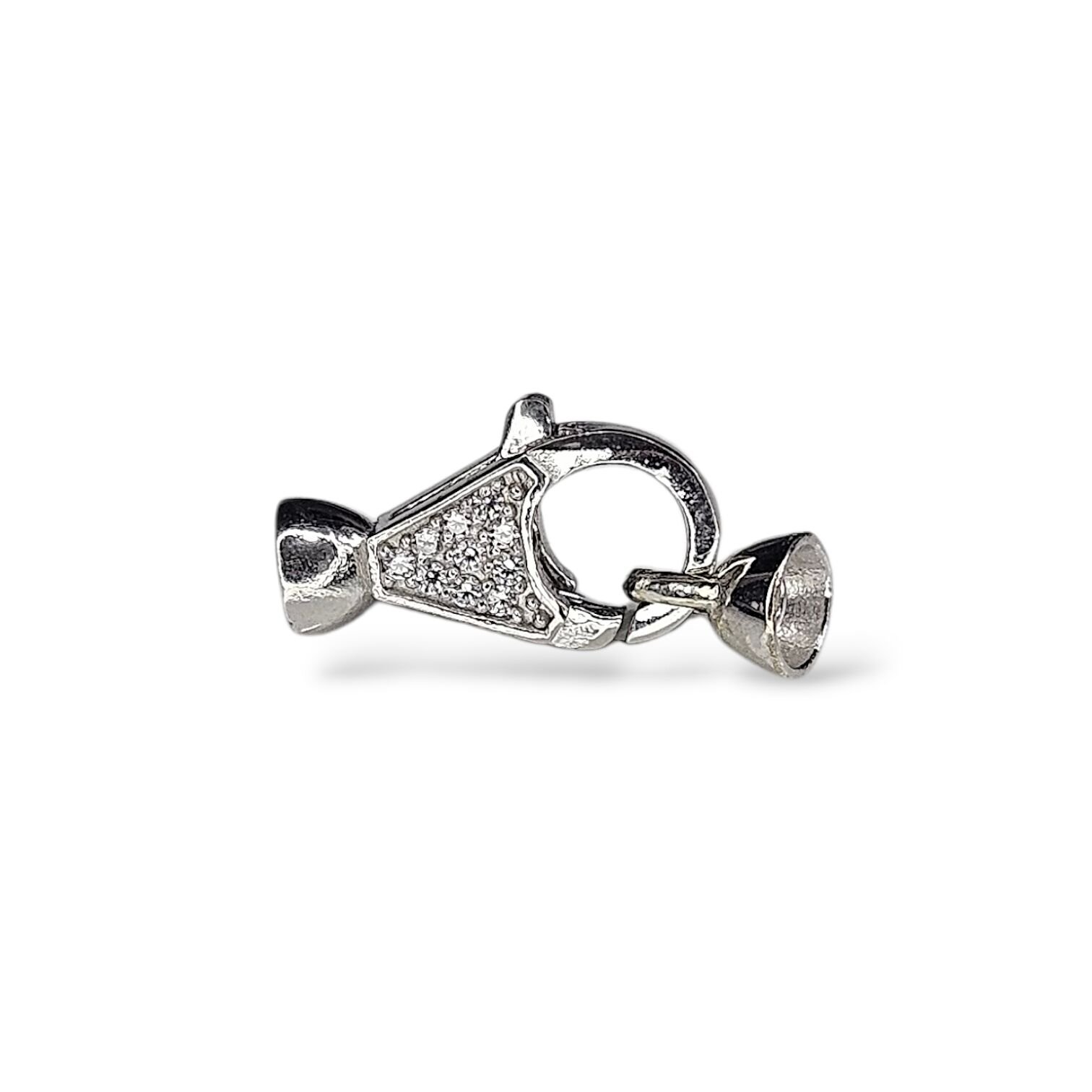 Zirkon Taşlı Gümüş İnci Kilidi