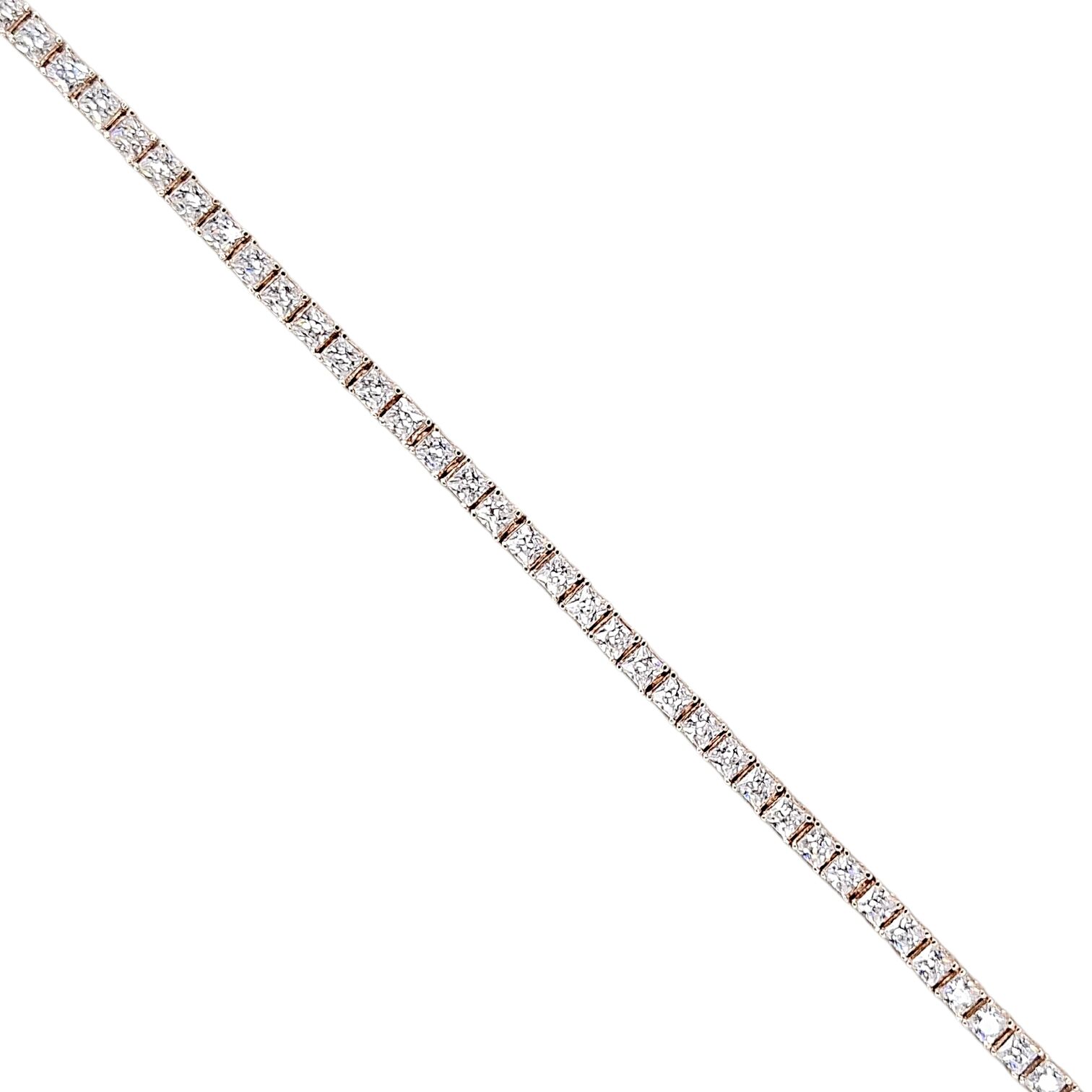 2,5 mm Rose Kaplama Gümüş Su Yolu Bileklik - 18,5 cm