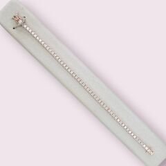 2,5 mm Rose Kaplama Gümüş Su Yolu Bileklik - 18,5 cm