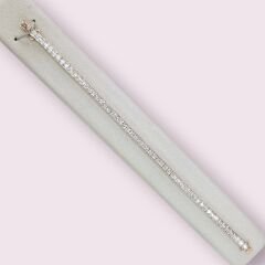 2,5 mm Prenses Model Rose Kaplama Gümüş Su Yolu Bileklik - 18,5 cm