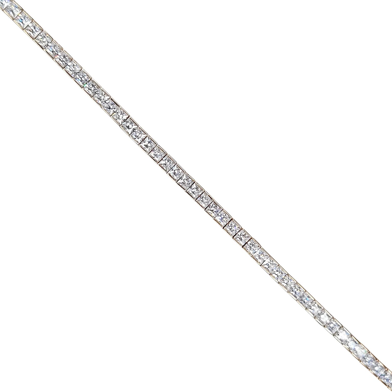 2,5 mm Prenses Model Rose Kaplama Gümüş Su Yolu Bileklik - 18,5 cm