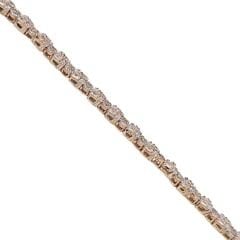 Zirkon Taşlı Rose Kaplama Gümüş Bileklik - 17,5 cm