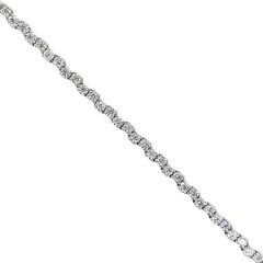 Zigzag Model 925 Ayar Gümüş Su Yolu Bileklik - 17,5 cm