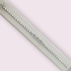 Baget Form Sıvama Model Gümüş Su Yolu Bileklik - 19 cm