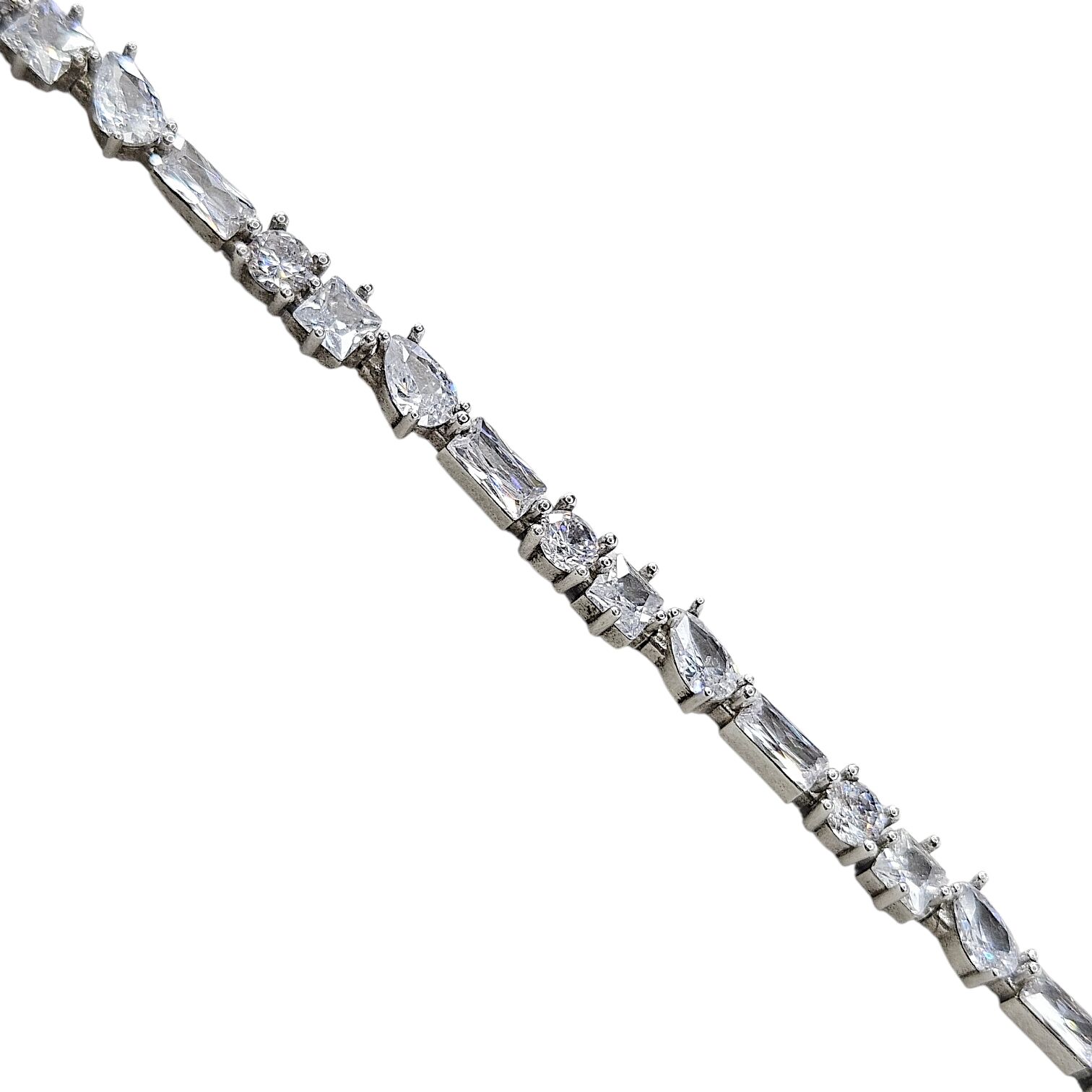 Zirkon Taşlı Gümüş Su Yolu Bileklik - 20 cm