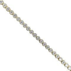 14K Altın kaplama 2.5 mm Sıvama Model Gümüş Su Yolu Bileklik