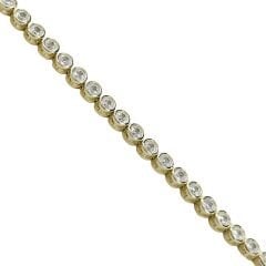 14K Altın kaplama 2.5 mm Sıvama Model Gümüş Su Yolu Bileklik