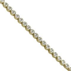 14K Altın kaplama 2.5 mm Sıvama Model Gümüş Su Yolu Bileklik