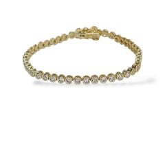 14K Altın kaplama 2.5 mm Sıvama Model Gümüş Su Yolu Bileklik