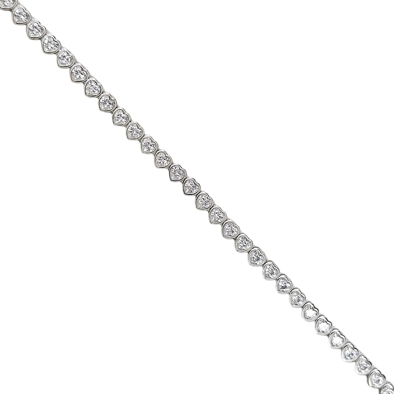 Kalp Kesim Gümüş Su Yolu Bileklik - 18 cm