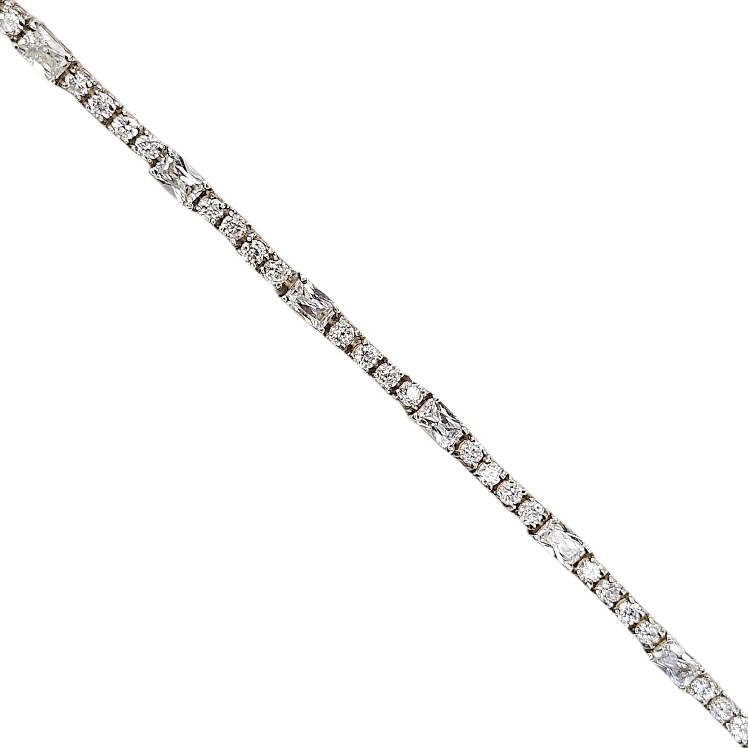 Ara Taş Baget Gümüş Su Yolu Bileklik - 17,5 cm