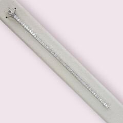2.5 mm Prenses Kesim Gümüş Su Yolu Bileklik