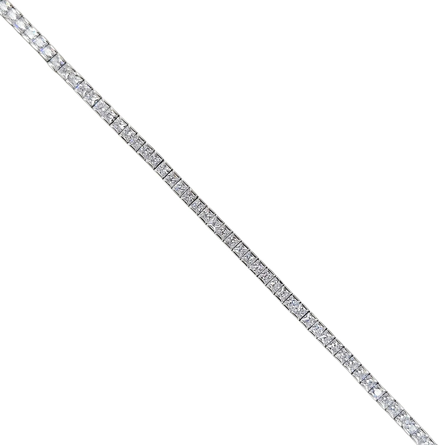 2.5 mm Prenses Kesim Gümüş Su Yolu Bileklik