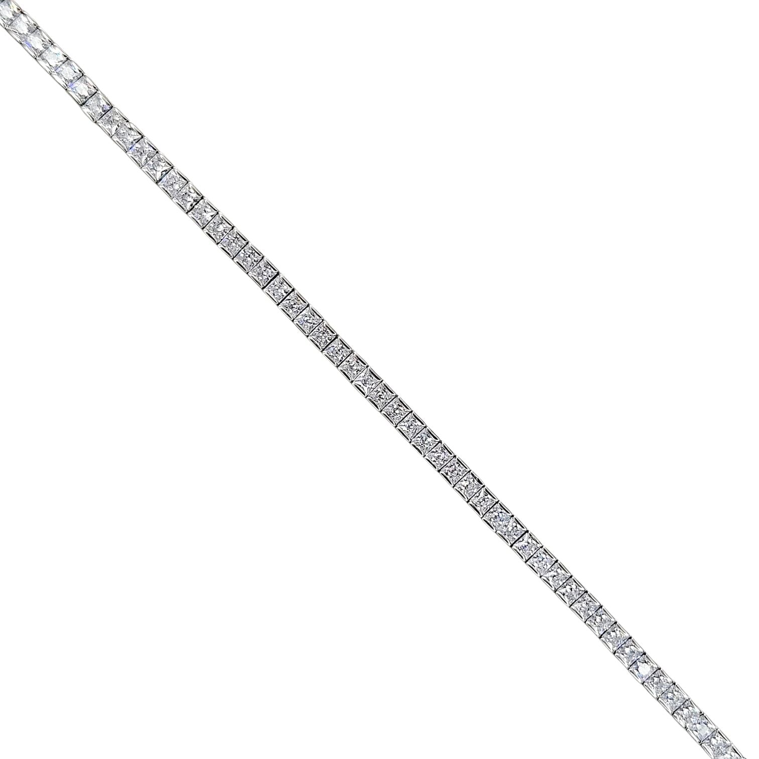 2.5 mm Prenses Kesim Gümüş Su Yolu Bileklik