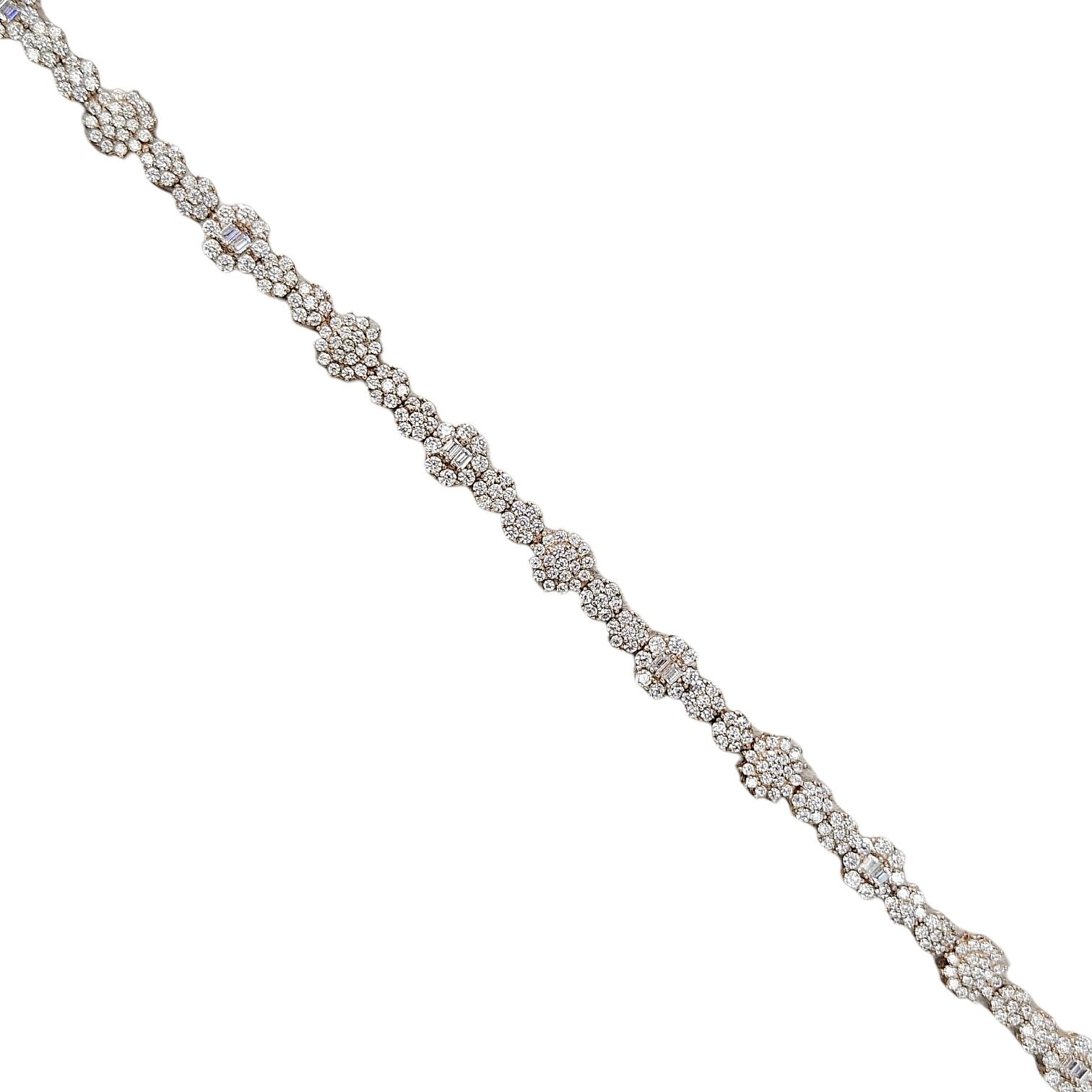 Çiçek Model Rose Kaplama Gümüş Bileklik - 19 cm