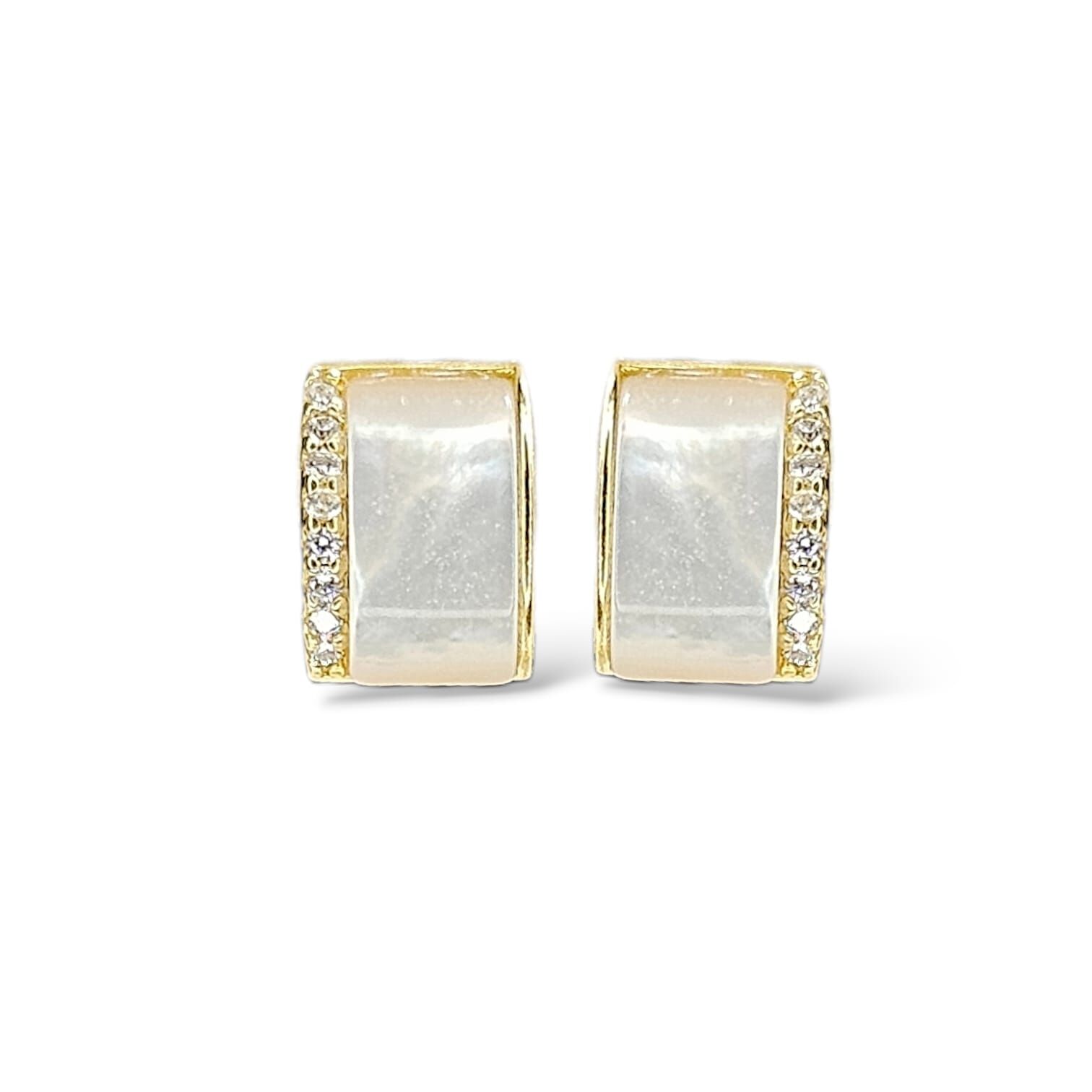 14K Altın Kaplama Sedefli Gümüş Küpe