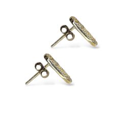 14K Altın Kaplama Mess Model Zirkon Taşlı Gümüş Küpe