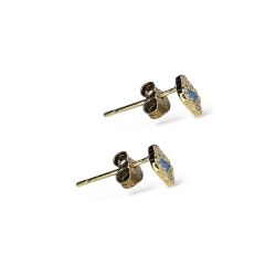 14K Altın Kaplama Yonca Model Gümüş Küpe