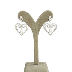 Kalp Model İncili Gümüş Küpe