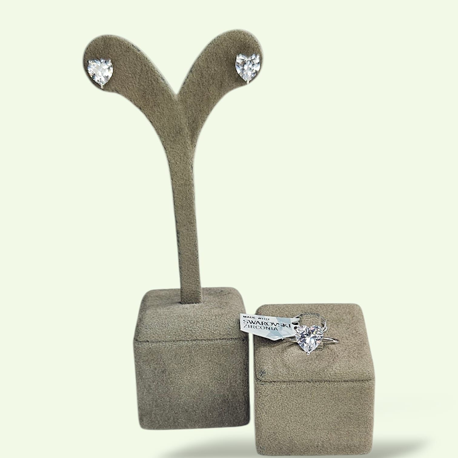 Kalpli Gümüş Küpe Yüzük Set