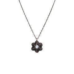 Markazit Taşlı Çiçek Model Gümüş Kolye