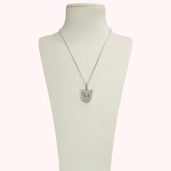 Lale Model Zirkon Taşlı Gümüş Kolye