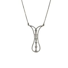 Lale Model Zirkon Taşlı Gümüş Kolye