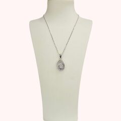 Tektaş Detay Zirkon Taşlı Gümüş Kolye