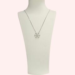 Kar Kristali Zirkon Taşlı Gümüş Kolye