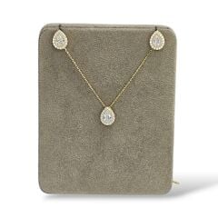 Damla Model Pırlanta Montörlü Kolye Küpe Takım