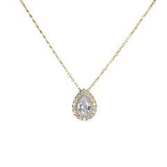 Damla Model Pırlanta Montörlü Kolye Küpe Takım