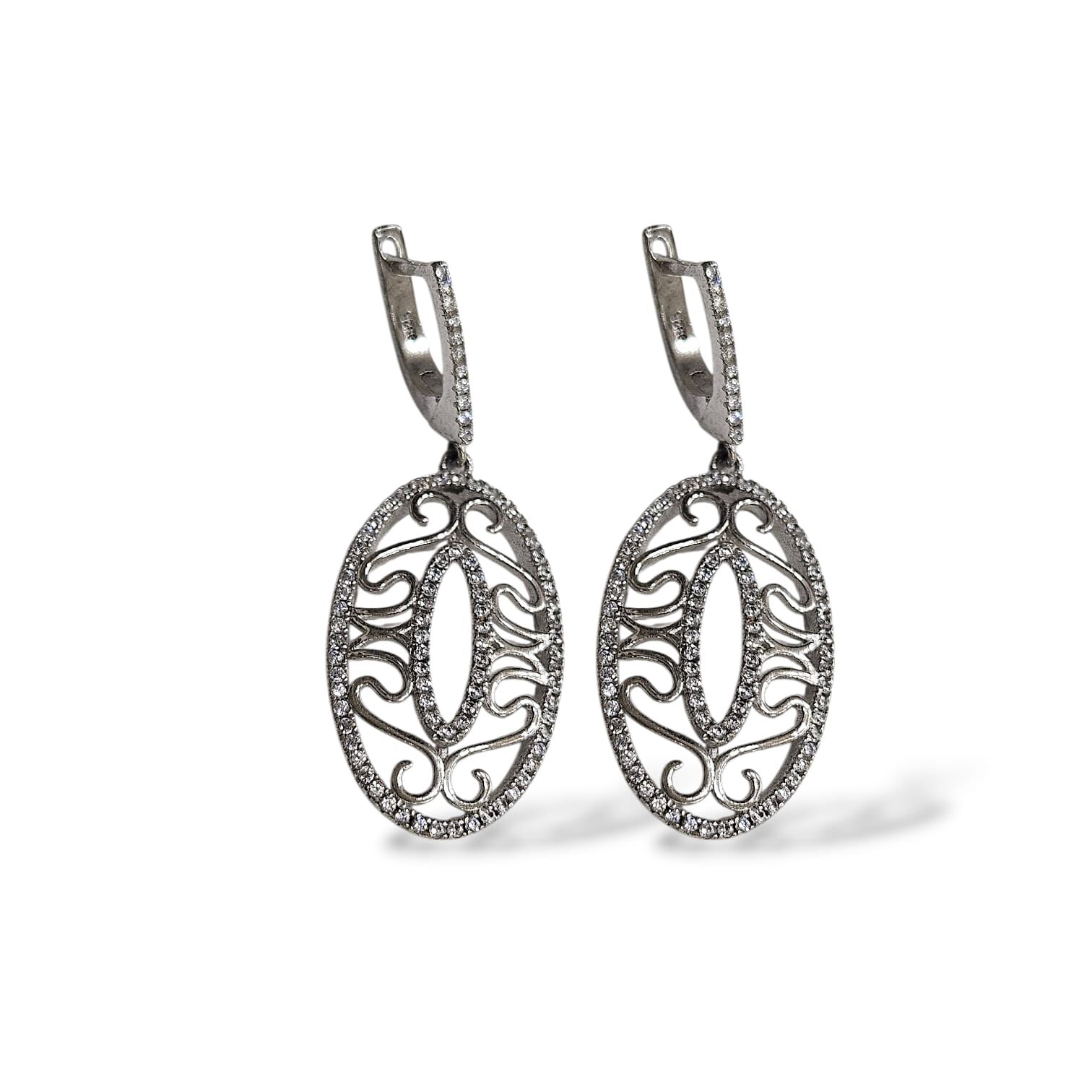 Zirkon Taş Sallantılı Gümüş Küpe