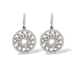 Pırlanta Montörlü Sallantılı Gümüş Küpe