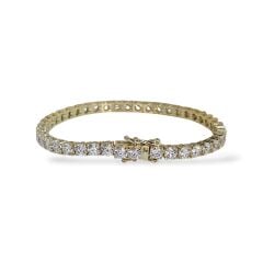 14K Altın Kaplama 4 mm Gümüş Su Yolu Bileklik - 18 cm