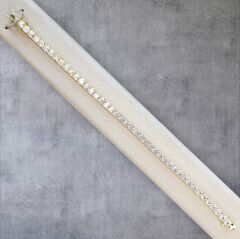 14K Altın Kaplama 4 mm Gümüş Su Yolu Bileklik - 18 cm