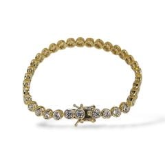 14K Altın Kaplama 3.5 mm Sıvama Model Gümüş Su Yolu Bileklik - 17 cm