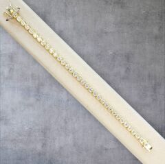 14K Altın Kaplama 3.5 mm Sıvama Model Gümüş Su Yolu Bileklik - 17 cm