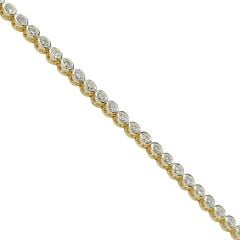 14K Altın Kaplama 3.5 mm Sıvama Model Gümüş Su Yolu Bileklik - 17 cm