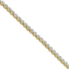 14K Altın Kaplama 3.5 mm Sıvama Model Gümüş Su Yolu Bileklik - 18 cm