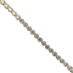 14K Altın Kaplama 3.5 mm Sıvama Model Gümüş Su Yolu Bileklik - 17 cm