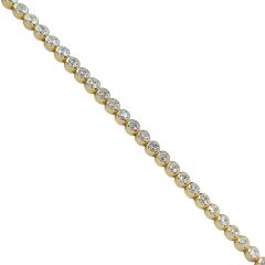 14K Altın Kaplama 3.5 mm Sıvama Model Gümüş Su Yolu Bileklik - 17 cm