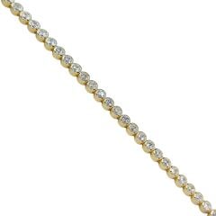 14K Altın Kaplama 3.5 mm Sıvama Model Gümüş Su Yolu Bileklik - 17 cm
