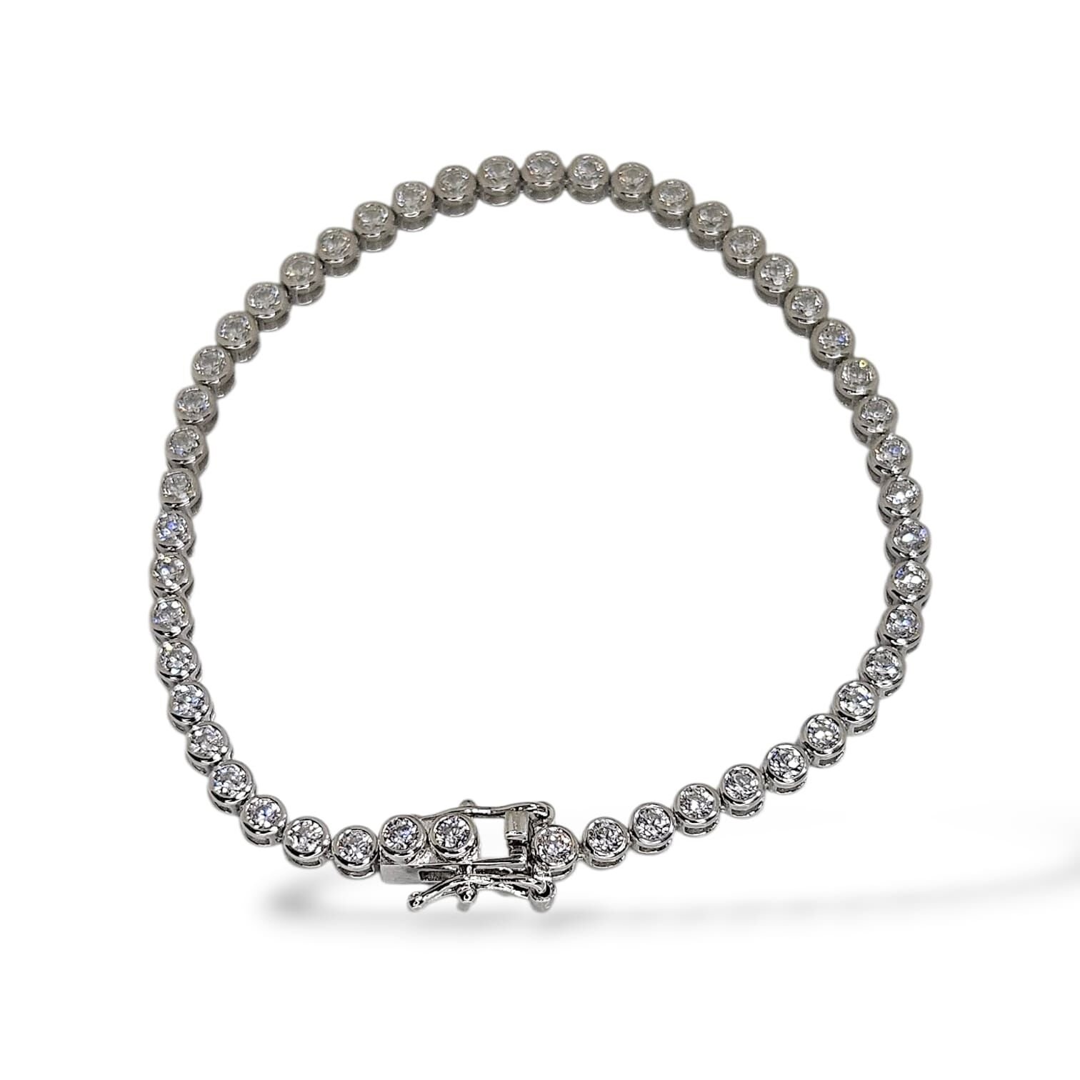 2.5 mm Sıvama Model Gümüş Su Yolu Bileklik - 18 cm