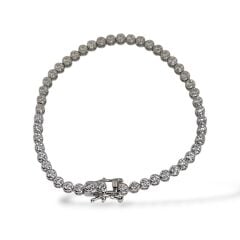 2.5 mm Sıvama Model Gümüş Su Yolu Bileklik - 18 cm