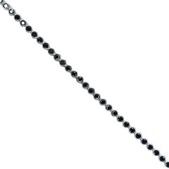 3 mm Siyah Taş Sıvama Model Gümüş Su Yolu Bileklik - 21 cm