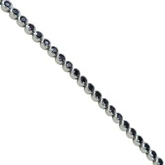 3 mm Siyah Taş Sıvama Model Gümüş Su Yolu Bileklik - 21 cm