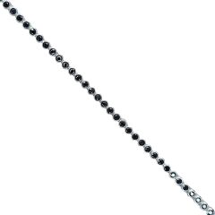 2.5 mm Siyah Taş Sıvama Model Gümüş Su Yolu Bileklik - 20 cm