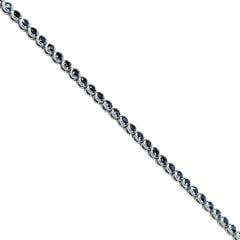 2.5 mm Siyah Taş Sıvama Model Gümüş Su Yolu Bileklik - 20 cm