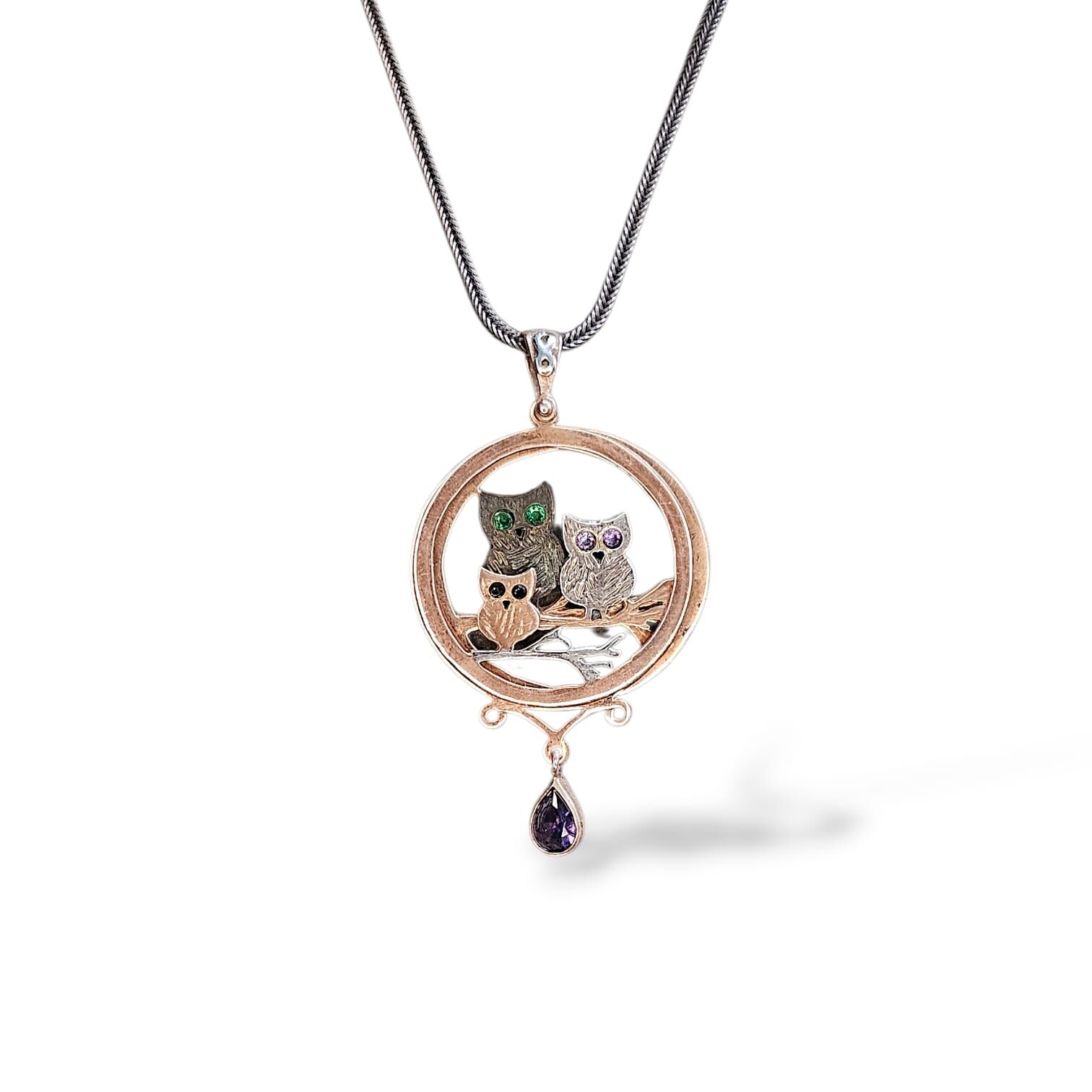 3 Boyutlu Kedi Figürlü Gümüş Kolye